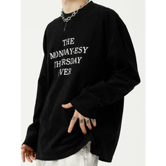 Bonsir M1-T-T024 Korean Personality Printing T-Shirt Men Ins Y2k Couple Casual Trendy Autumn Harajuku Letter Cool Male Tees Clothing