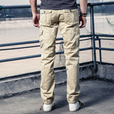 Bonsir Mens Military Cargo Pants Solid Khaki Breathable Summer Large Size Multi Pocket Long Trouser HOT Spliced Pantalon Homme