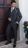 Bonsir Morning Style Groomsmen Custom Made Groom Tuxedos One Button Men Suits Wedding Best Man Blazer ( Jacket+Pants+Vest ) C129