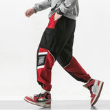 Bonsir Patchwork Cargo Harem Pant Men Hip Hop Pockets Casual Jogger Trousers Elastic Waist Mens Harajuku Streetwear Pants Trousers