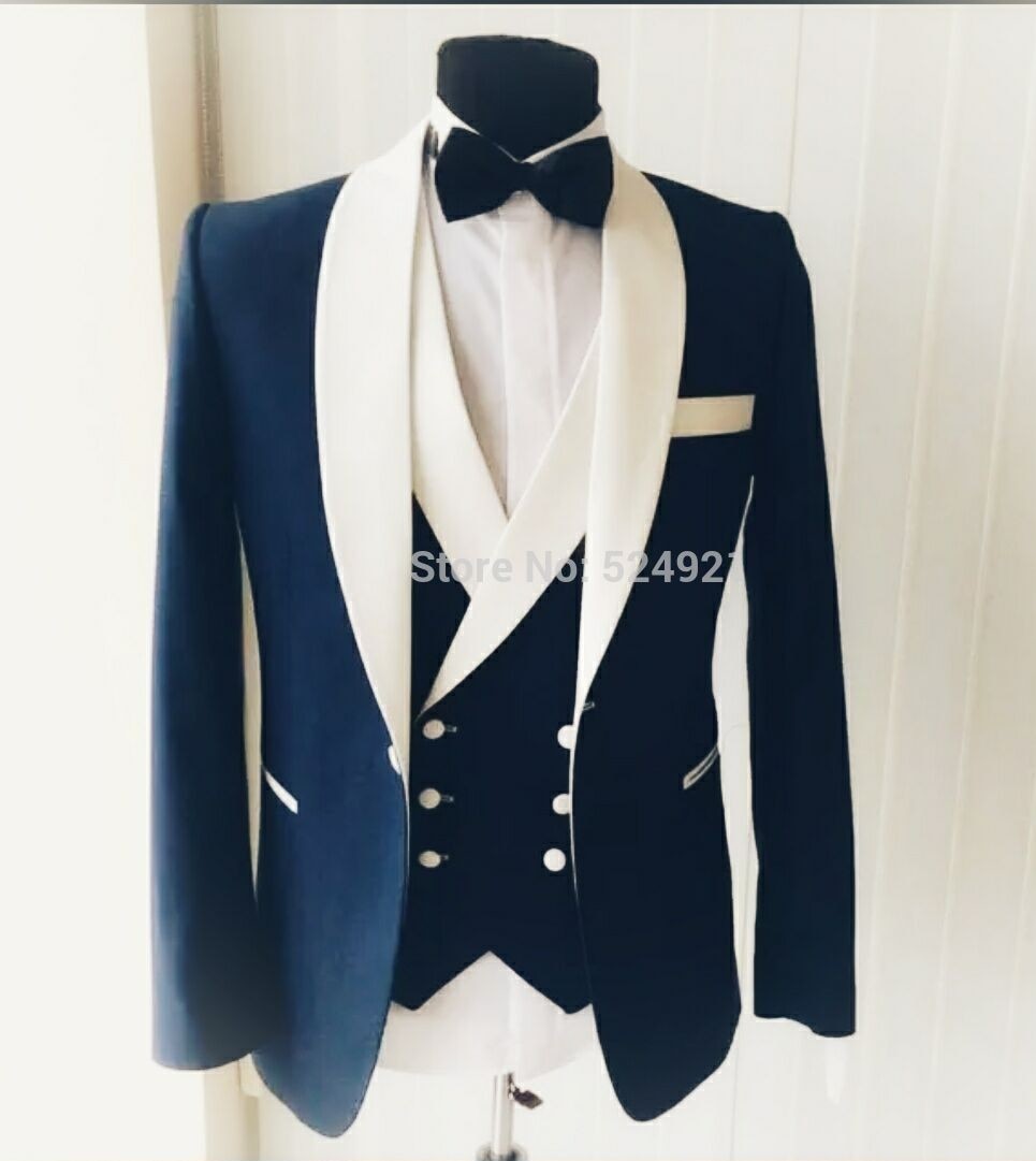 Bonsir Custom Made Groomsmen Champagne Groom Tuxedos Notch Lapel Men Suits Wedding Best Man Blazer ( Jacket+Pants Tie+Vest ) C418