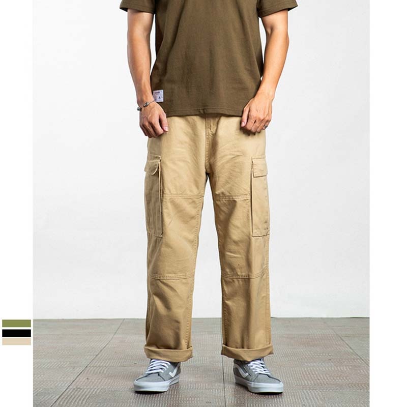 Men's Pants Large size Big 4xl 5xl 6xl Plus Summer Men Elastic Waist Multi  Pocket Long Baggy Straight Cargo Jogger Trousers Male
