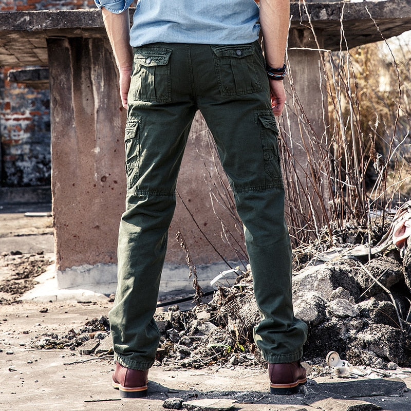 Bonsir Mens Military Cargo Pants Solid Khaki Breathable Summer Large Size Multi Pocket Long Trouser HOT Spliced Pantalon Homme