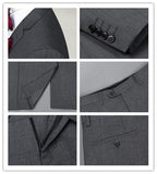 Bonsir Light Blue Wedding Men Suits Slim Fit Groom Wear Tuxedos Coat Dinner Suit 3 Pieces(Jacket+Pants+Vest)