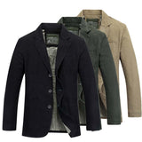 Bonsir Fashion Men Blazer Jacket Cotton Coat Casual Blazer Suits Military Style New Brand Man Clothing Plus Size M-4XL