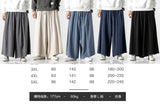 Bonsir Super Loose Cotton Linen Pants Mens Straight Casual Wide Leg Pants Autumn Winter Japanese Big Size Elastic Waist Trousers