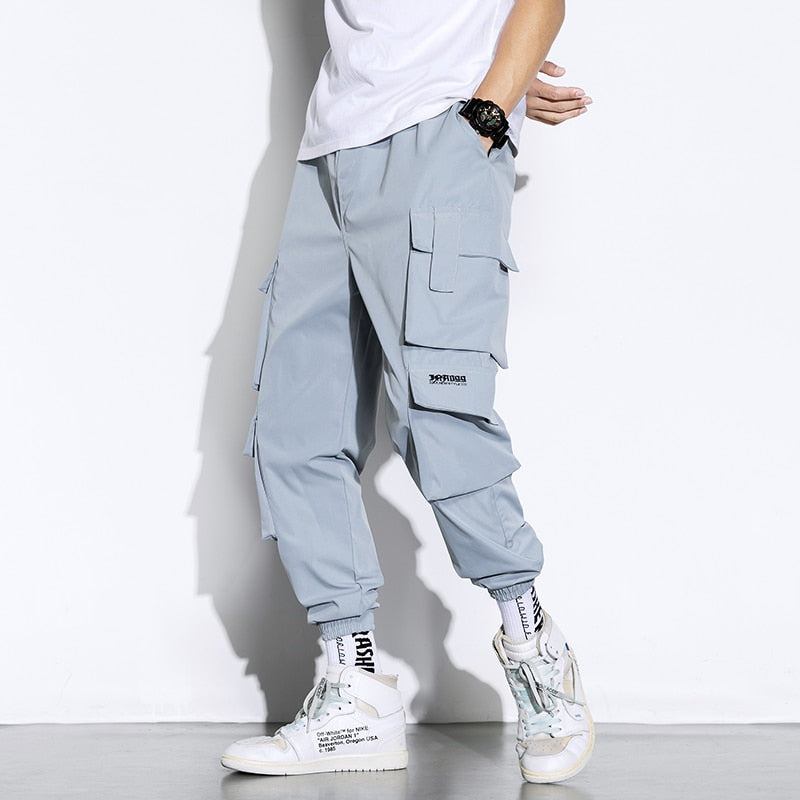 Bonsir New Streetwear Men&#39;s Multi Pockets Cargo Harem Pants Hip Hop Casual Male Track Pants Joggers Trousers Harajuku Men Pants