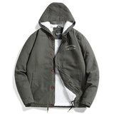 Bonsir Winter Men's Warm Coats Hooded Thickening Fleece Lined Cotton Windbreaker Jacket For Male