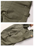 Bonsir Men's Loose Multi Pockets Cargo Bib Overalls Working Clothing Jumpsuits Jeans Pants Black Military Green Brown