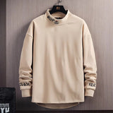 Bonsir Casual Sweatshirts Men Stand Collar Long Sleeve Fashion Hoodies Spring Autumn New Men Tops Streetwear Solid Color  Sweatshirts