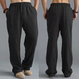 Bonsir New Loose Oversized Cotton Linen Pants For Men Summer Breathable Solid Color Male Linen Trousers Harajuku Streetwear S-5XL