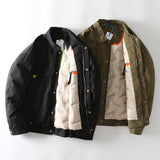 Bonsir Men's Slim Short Work Clothes AMEKAJI Down Jacket Outdoor Camping Hiking Military Uniform Tooling Coats Tactical Sport Outerwear