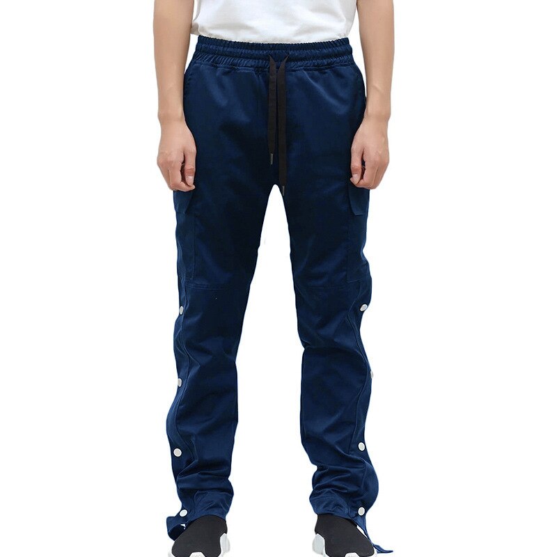 Bonsir Autumn New Casual Pants Men's Joggers Loose Track Trousers Fashion Side-breasted Cargo Pants Man Overalls Pantalones Cargo