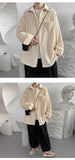 Bonsir Autumn Cotton Corduroy Shirt Men's Fashion Solid Color Plaid Shirt Men Korean Loose Long-sleeved Shirts Mens Casual Shirt M-2XL