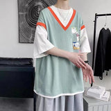 Bonsir Summer Men's Casual Short Sleeve Tshirt Straight Loose Green/white/violet Color T Shirt Fashion Tops Clothes T-shirt