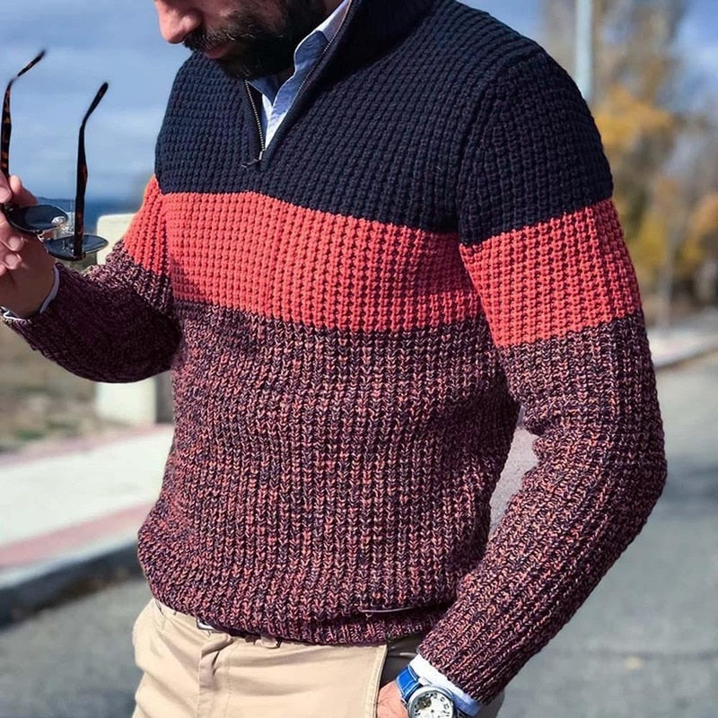 Bonsir Men Knitted Sweater Spring Warm V Neck Pullover Jumper Long Sleeve Casual Loose Male Autumn Winter Knitwear Tops Oversize