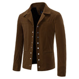 Bonsir Autumn New Men's Jacket Quality Fashion British Style Casual Lapel Golden Velvet Coat