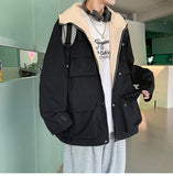 Bonsir Japan Style Muti-pockets Casual Jackets Autumn New Solid Color Cargo Jacket Men Top Quality Streetwear Jacket Oversized 3XL-M