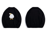 Bonsir Streetwear Harajuku Cartoon Duck Pattern Knitted Sweaters Loose Jumpers Fashion Casual Winter Sweater Pullover Men Women