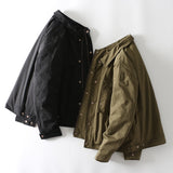 Bonsir Men's Slim Short Work Clothes AMEKAJI Down Jacket Outdoor Camping Hiking Military Uniform Tooling Coats Tactical Sport Outerwear