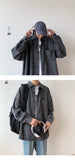 Bonsir Autumn Corduroy Shirt Men Fashion Retro Solid Color Cotton Casual Shirt Man Streetwear Wild Loose Long-sleeved Shirts Men M-2XL