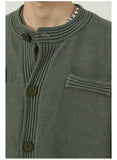 Bonsir Autumn Winter Men Knit Cardigan Unique Design Ins Couple Youth Boyfriend Simple Harajuku Fashion Urban Apricot Knitwear