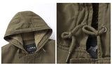 Bonsir Winter Men's Warm Coats Hooded Thickening Fleece Lined Cotton Windbreaker Jacket For Male