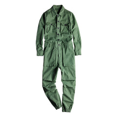 Bonsir Men's long sleeve pockets cargo joggers jumpsuits Casual overalls coveralls Costume pants Black Army green Khaki