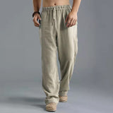 Bonsir New Loose Oversized Cotton Linen Pants For Men Summer Breathable Solid Color Male Linen Trousers Harajuku Streetwear S-5XL