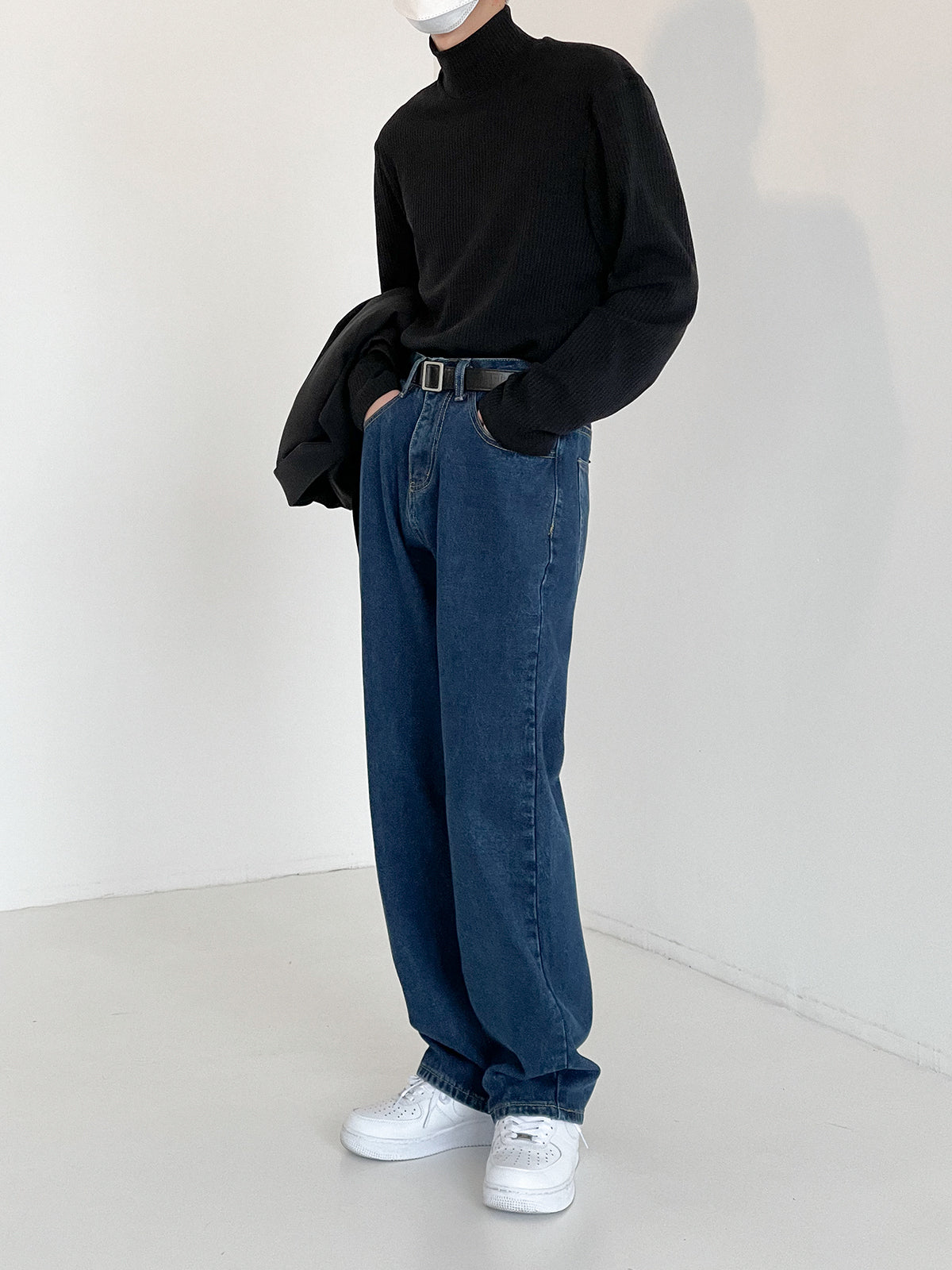 Bonsir 3 Colors Baggy Jeans Men Fashion Casual Pocket Cargo Jeans