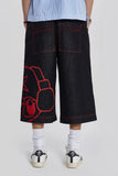Bonsir zY2k Fashion Summer Gym Shorts Jeans Hip Hop Animation Embroidery Harajuku Casual High Streetwear Pants Basketball Short