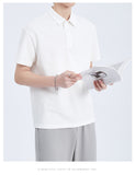 Bonsir Summer New Fashion Business Casual Men's Lapel T-shirts High Quality Solid Color Simple Classical Polo Shirts Male Pullover Tops