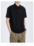 Bonsir Summer New Fashion Business Casual Men's Lapel T-shirts High Quality Solid Color Simple Classical Polo Shirts Male Pullover Tops