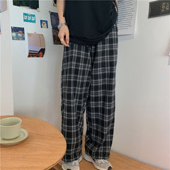 Bonsir Summer/Winter Plaid Pants Men S-3XL Casual Straight Trousers for Male/Female Harajuku Hip-hop Pants