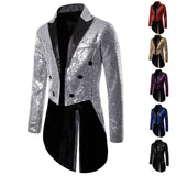 Bonsir Men Shiny Sequin Glitter Embellished Blazer Jacket Men Nightclub Prom Suit Blazer Costume Homme Singers Stage Clothes Tuxedo new