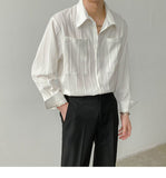 Bonsir Men's Long-Sleeved Iron-Free Drape Shirt Spring Light Familiar Korean Style Solid Color Shirt Trendy Men's Handsome Top