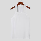 Bonsir Summer Mens Sexy Tight Tank T-shirt Fashion Shoulder Strap Splicing Waistcoat Sports Fitness T Shirt Vest For Men Clothing