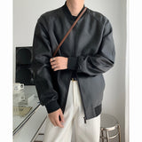 Bonsir Men's Black Color Pu Leather Jackets Fashion Casual Baseball Jackets Loose Casual Coats High-quality Outerwear Size M-4XL