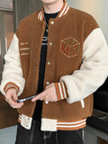 Bonsir Winter Thick Warm Fleece Bomber Jacket men New Fashion Embroidery Print Thermal Windbreaker Coat Casual Baseball Jackets