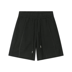 Bonsir Korean Style Casual Shorts Male Tide Summer New Drawstring Knee Length Pants Male Fasion Solid Color Versatile