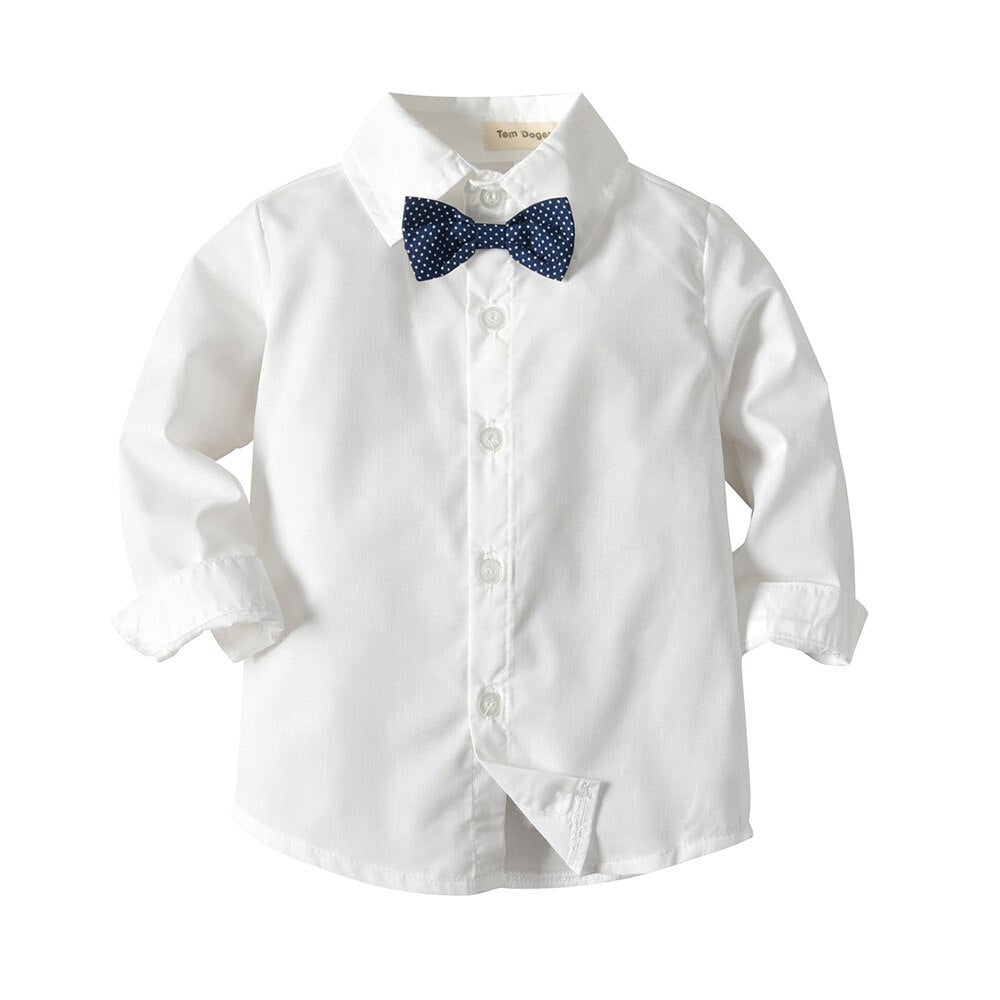 Bonsir Boy Suit Dress Long Sleeve Shirt Vest Trousers Gentleman Bow Tie Gentleman Suit Four Piece Set Of Boy Treasure