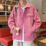Bonsir Autumn Denim Jacket Men Fashion 5 Color Vintage Denim Jackets Mens Japanese Streetwear Hip Hop Loose Bomber Jacket Men S-3XL