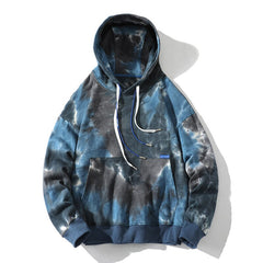 Bonsir  New Tie-dye Printed Hooded Hoodies Men Quality Loose Casual Sweatshirts Jogger Drawstring Pullovers Spring Autumn Winter