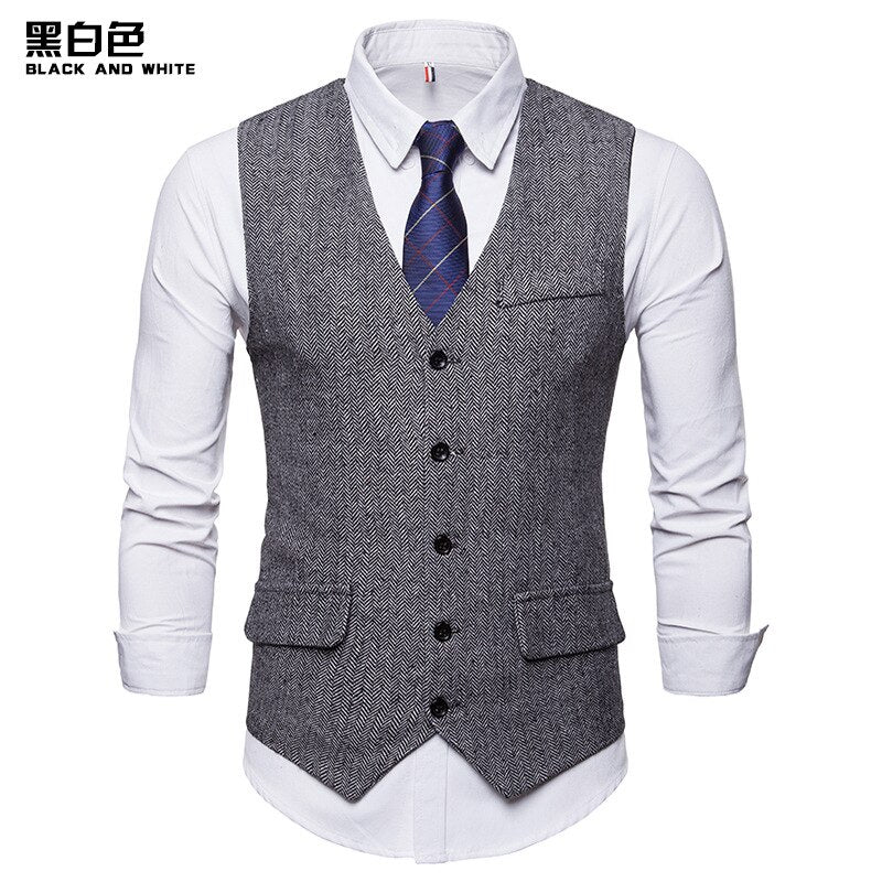 Bonsir KB New Arrival Dress Vests For Men Slim Fit Mens Suit Vest Male Waistcoat Gilet Homme Casual Sleeveless Formal Business Jacket