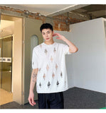 Bonsir Summer Hole Design Male Round Neck T-shirts Solid Color Short Sleeve Men's Knitted Tops 2023 New Korean Casual Trend