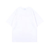 Bonsir Men T-shirt Summer Fashion Japanese Style Letter Printed Loose T-shirt Top Men's Casual Short Sleeve Round Neck Pullover T-shirt