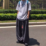 Bonsir Pants Baggy Wide Leg Pants for Men Joggers Summer Retro Chinese Style Streetwear Hip Hop Harajuku Embroidery Women New