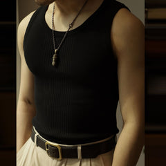 Bonsir Casual Solid Knitted Tank Top Men Summer Fashion Ribbed Vest Mens Slim Fit Crew Neck Sleeveless Tops Man Clothes  Streetwear