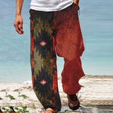 Bonsir Casual Loose Drawstring Waist Men's Pants Spring Summer Fashion Graphic Printed Beach Long Pant Hawaii Men Vacation Trouser