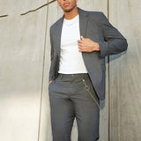 Bonsir Men Casual Turn-down Collar Blazer Jacket Spring Single Breasted Button Male Tops Outwear Audumn Long Slessve Solid Coat Cardiga